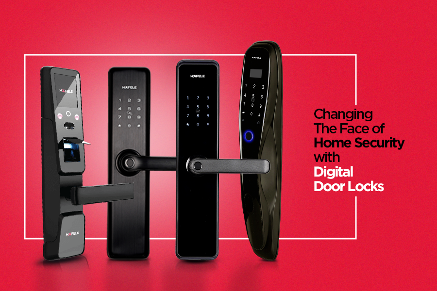 A variety of Hafele Digital Locks featuring home security features