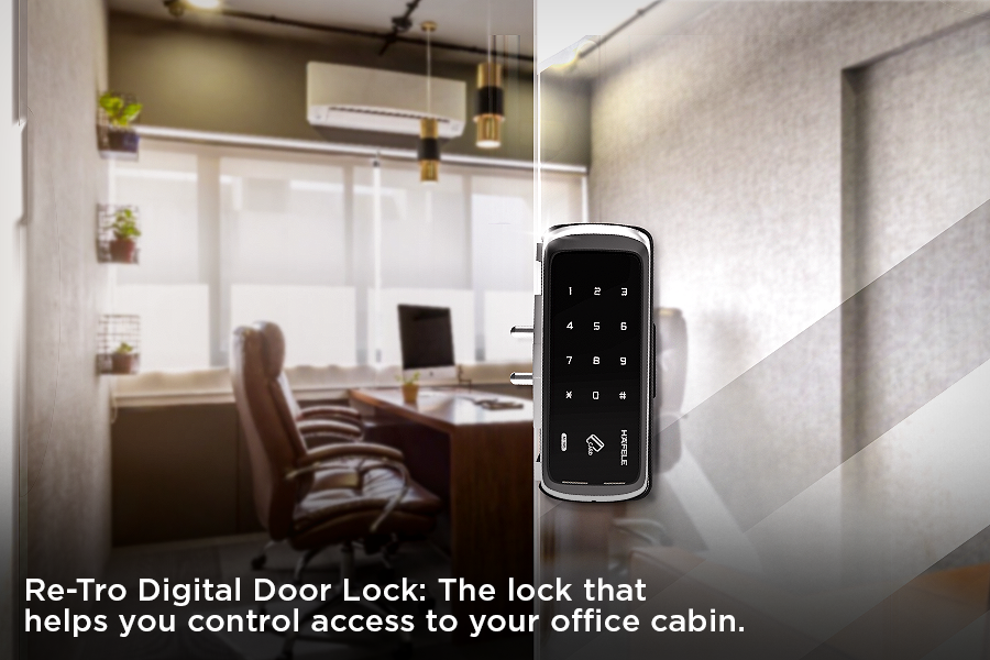 Re-Tro digital door lock for the office cabin glass door